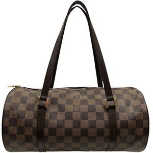 Louis Vuitton Papillon Handbag Pouch Damier Ebene Brown
